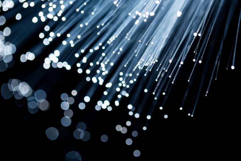 Technology concept with fiber optics